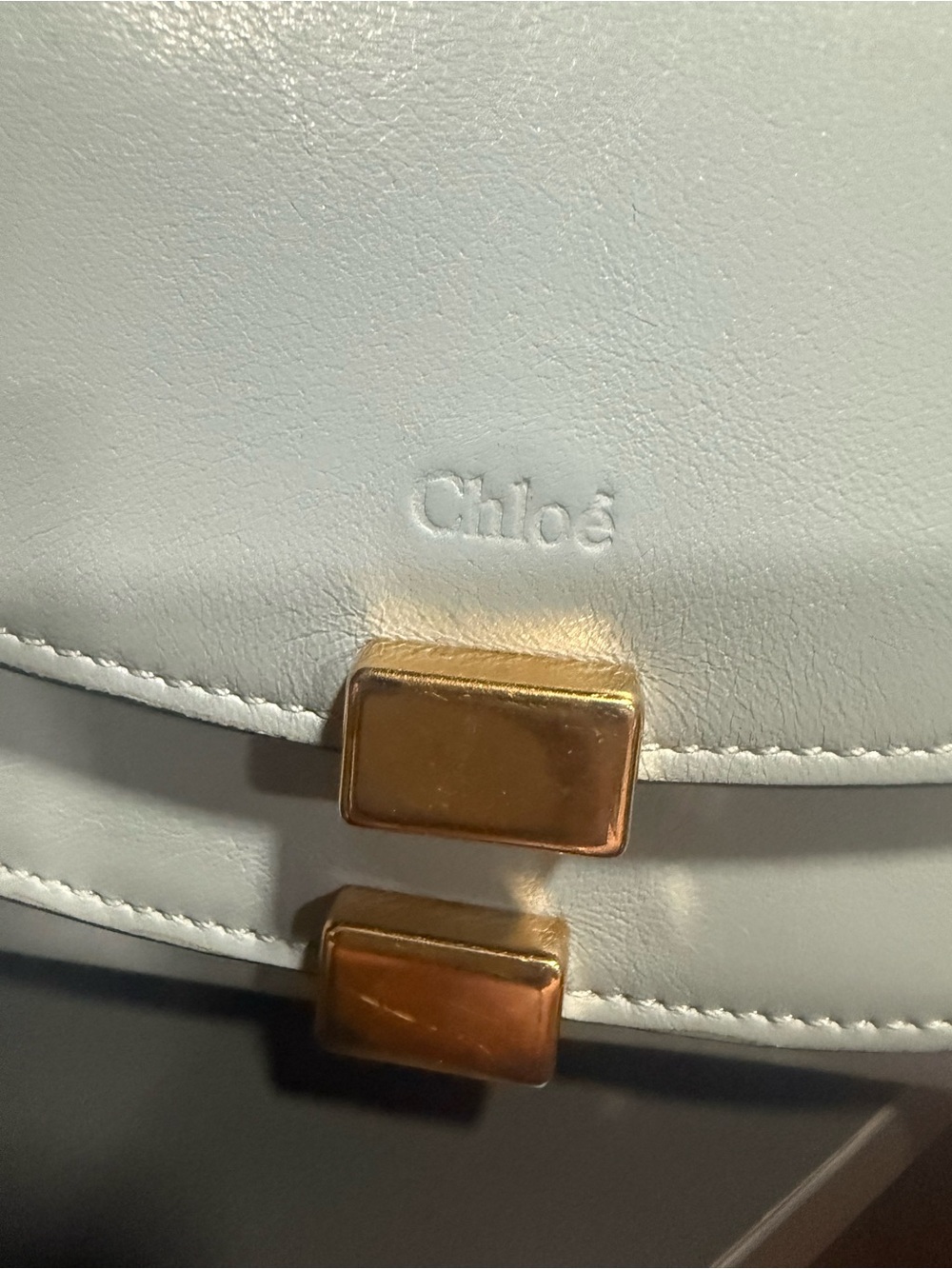 Chloé Georgia Powder Blue Leather Continental Wallet Clutch Gold Hardware - Picture 10 of 10